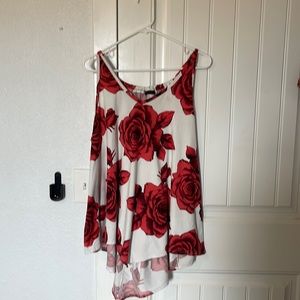 Low high, ultra soft, V neck, blouse, First Love, size 2X